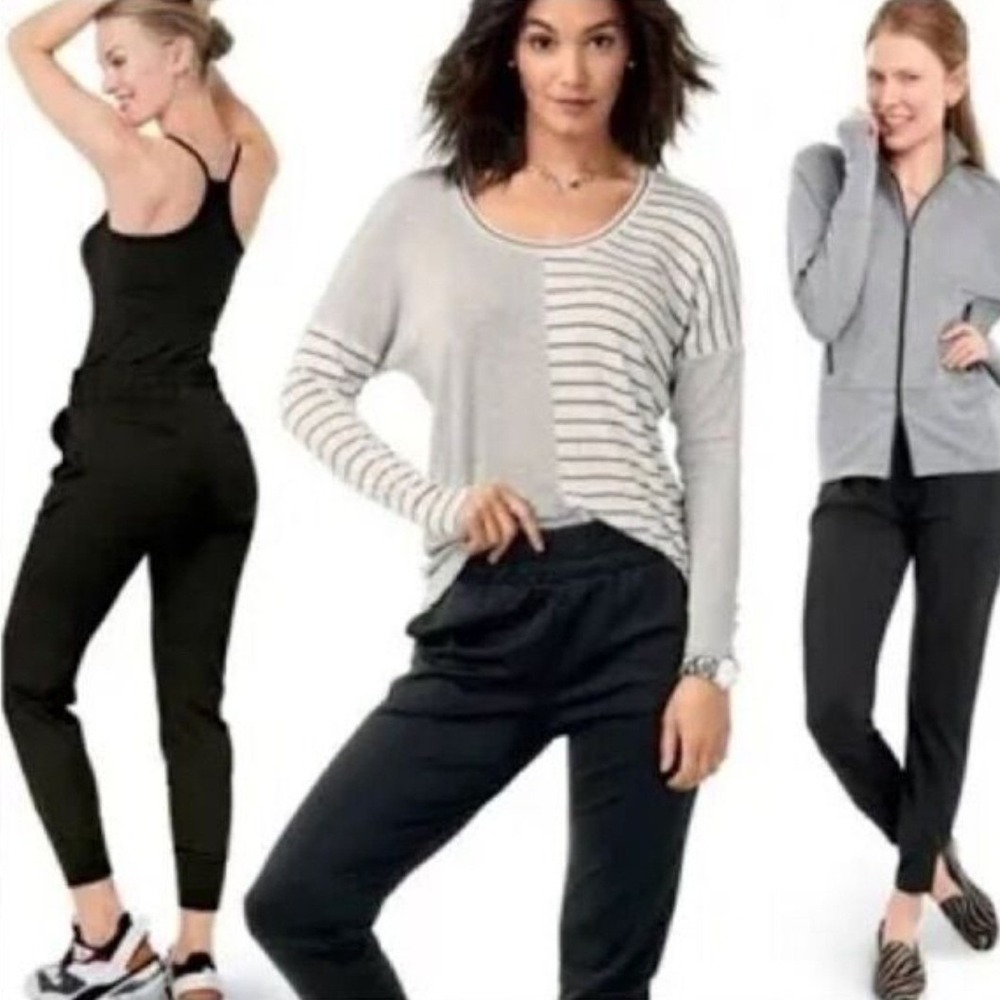 Cabi 3742 Busy Joggers Black Elastic‎ Waist Tapered Sweatpants Womens Size M